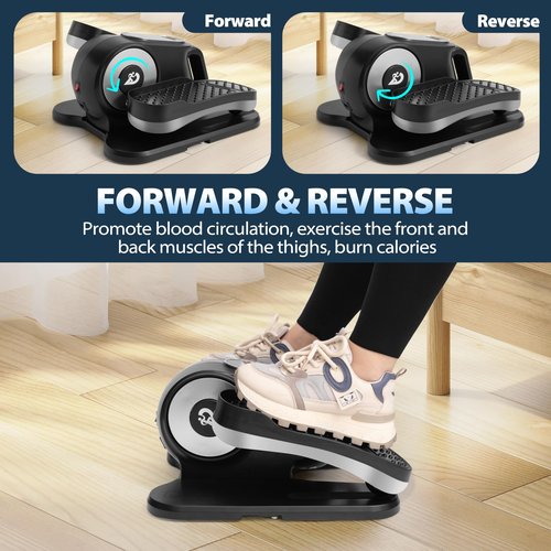 Under Desk Elliptical Machine, Ellipse Leg Exerciser As Seen On TV with Remote, 12 Speed Levels for Whole Family, Forward & Reverse Direction, Auto & Manual Mode, Quiet Portable Machine, Home & Office