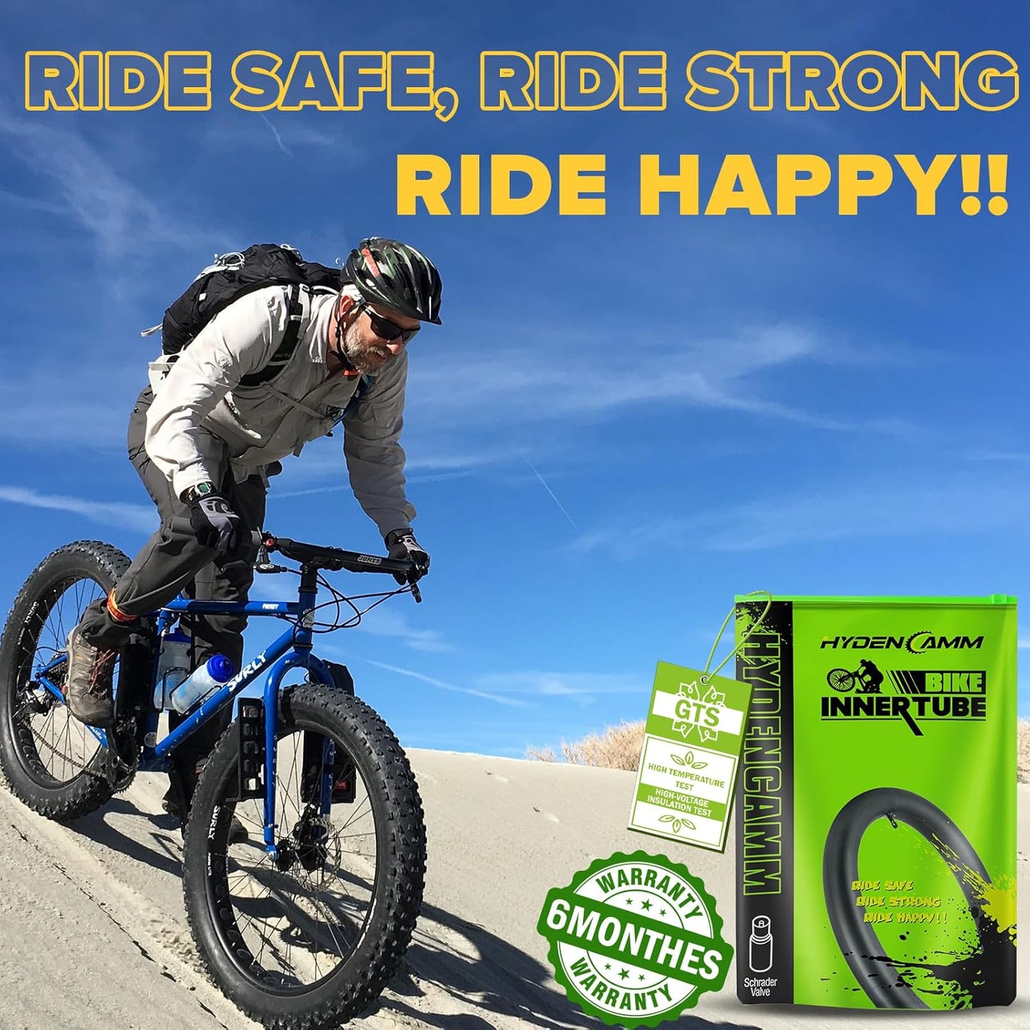 2/4 Pack 20"/26" x4.0 Fat Tire Tube, 20"/26" x3.5/4.0 E-Bike Bicycle Fat Tire Tubes AV 32mm Schrader Valve with 2 Tire Levers, 20"/26" x4 Bike Tube for 20/26 Inch Ebike Electric Bicycle Road Mountain