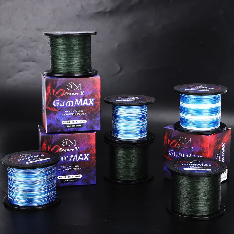 GumMAX 8X Stealth Braided Fishing Line 545 Yards / 80 LB Abrasion Resistant Superline Zero Stretch & Smaller Diameter Confuse & Catch Big Fish Better in Saltwater & Freshwater (Blackish Green)
