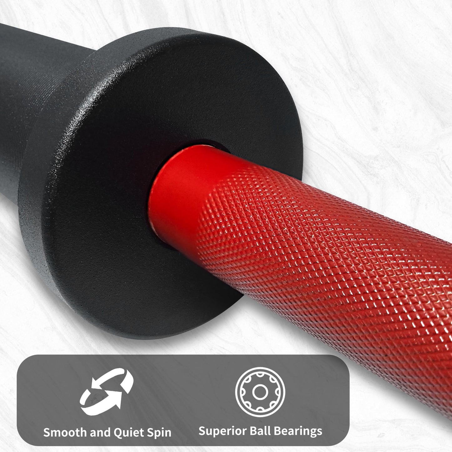 16" Olympic Dumbbell Handle, Loadable Dumbbells for 2-inch Olympic Weight Plates, Dumbbell Bar for Home Gym Strength Training, 2 Pair of Spring Collars Included