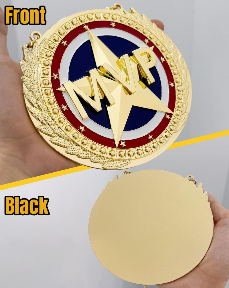 BSTWARM 6" Heavy Duty Champion Awards Medal Trophy - MVP Big Gold Turnover Chain for Football Fantasy Basketball Soccer Sports Achievements Necklace Athlete Prize Gifts