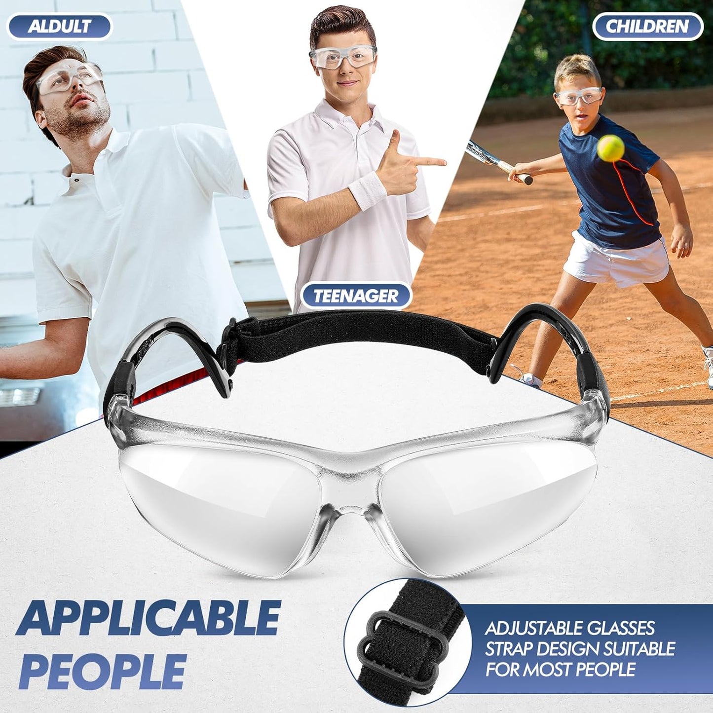 3 Pieces Racquetball Goggles Sports Basketball Goggles Anti Fog Field Hockey View Protective Sports Eye Protectors Scratch Resistant Protective Eyewear