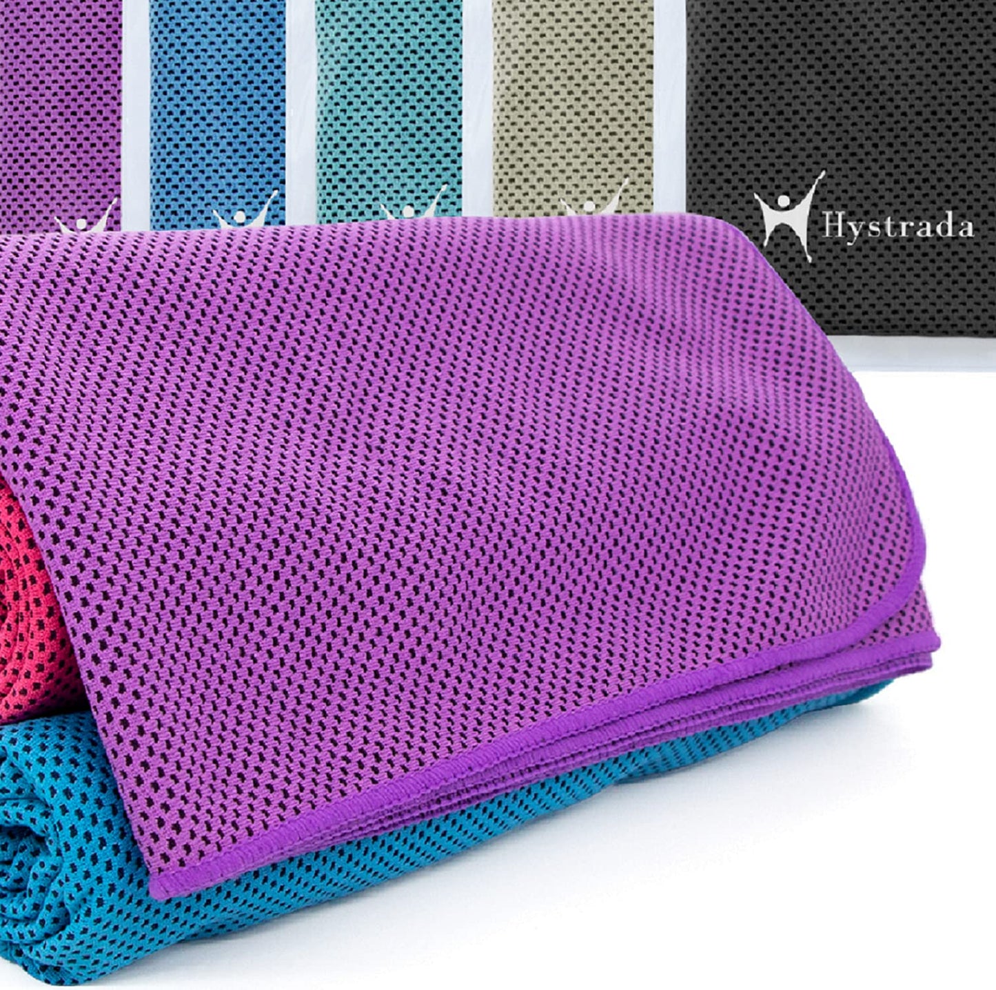 Hystrada 4 Pack Cooling Towels 40" x 12"-Cooling Scarf, Cold snap Cooling Towel for Instant Cooling Relief for All Physical Activities: Golf, Fitness, Camping, Hiking, Yoga, Pilates