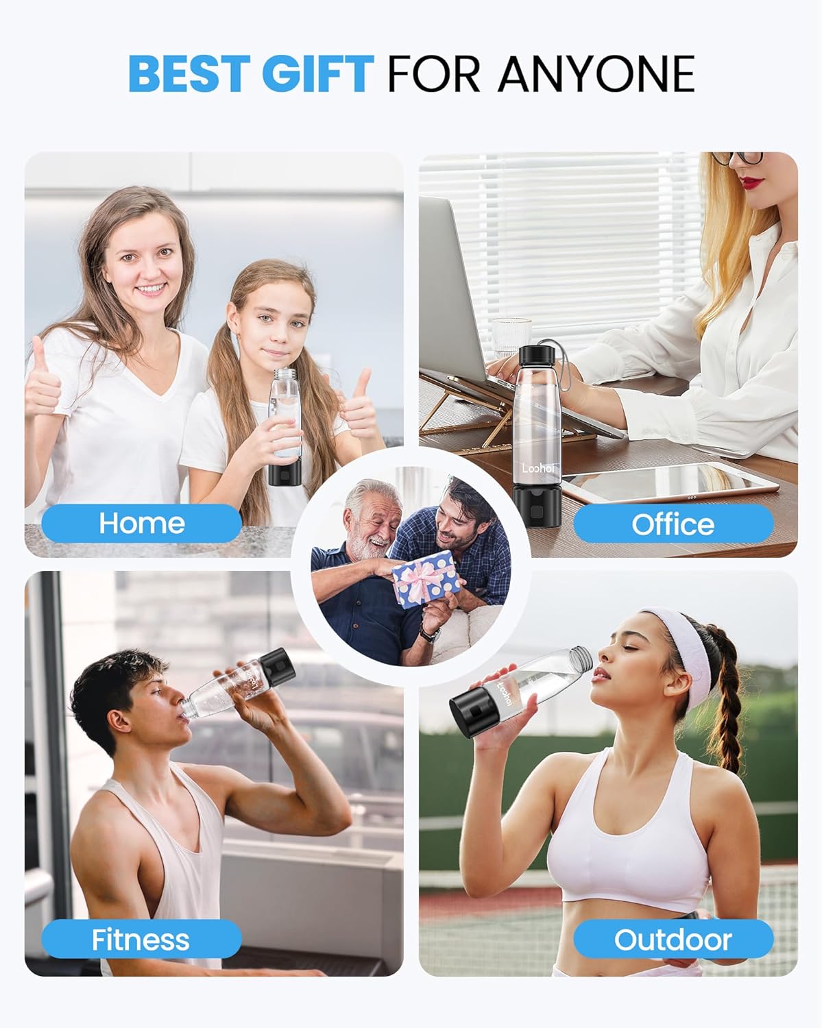 Hydrogen Water Bottle-2025 New Upgraded Hydrogen Water Generator with SPE/PEM Tech,16 OZ Portable Hydrogenated Rich Water Cup Hydro Machine,Health Gift for Home & Family