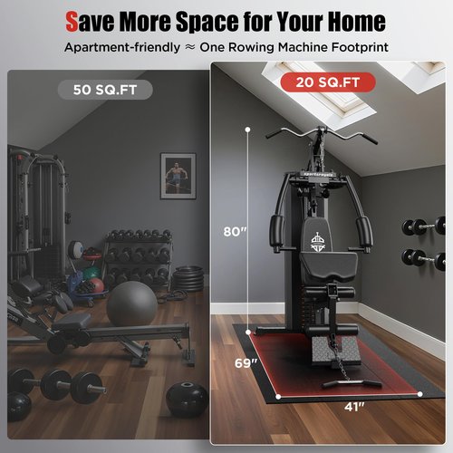 Sportsroyals Multi Home Gym, Gym Equipment, Workout Equipment, 154LBS Weight Stack Adjustable, Fitness Equipment