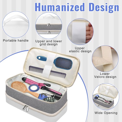 Zhaoyao Case for Shark Flex Style, Travel Case for Dyson Airwrap, Waterproof Durable Beauty Tool Storage Box, Suitable for Multi-accessory Arrangement of Shaper, Hair Curler (White)