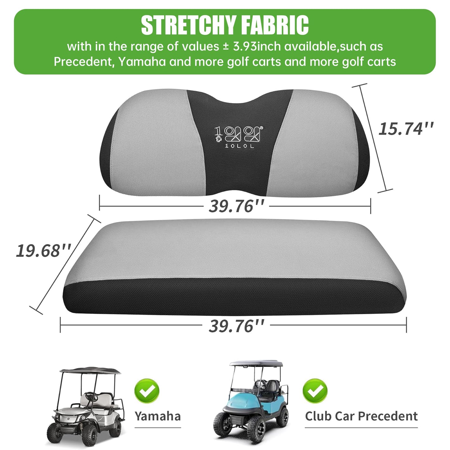 10L0L Elastic Golf Cart Seat Covers for Yamaha Club Car Precedent and Most Original Front Seat, Sandwich Material, A Perfect Balance of Warmth in Winter and Cooling in Summer