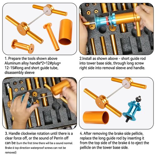 SYWAN Bike Hub Bearing Press & Removal Tool Kit for DT Swiss EXP, DT350, XD, NOVATEC - MTB & Road Bicycle Repair Tools