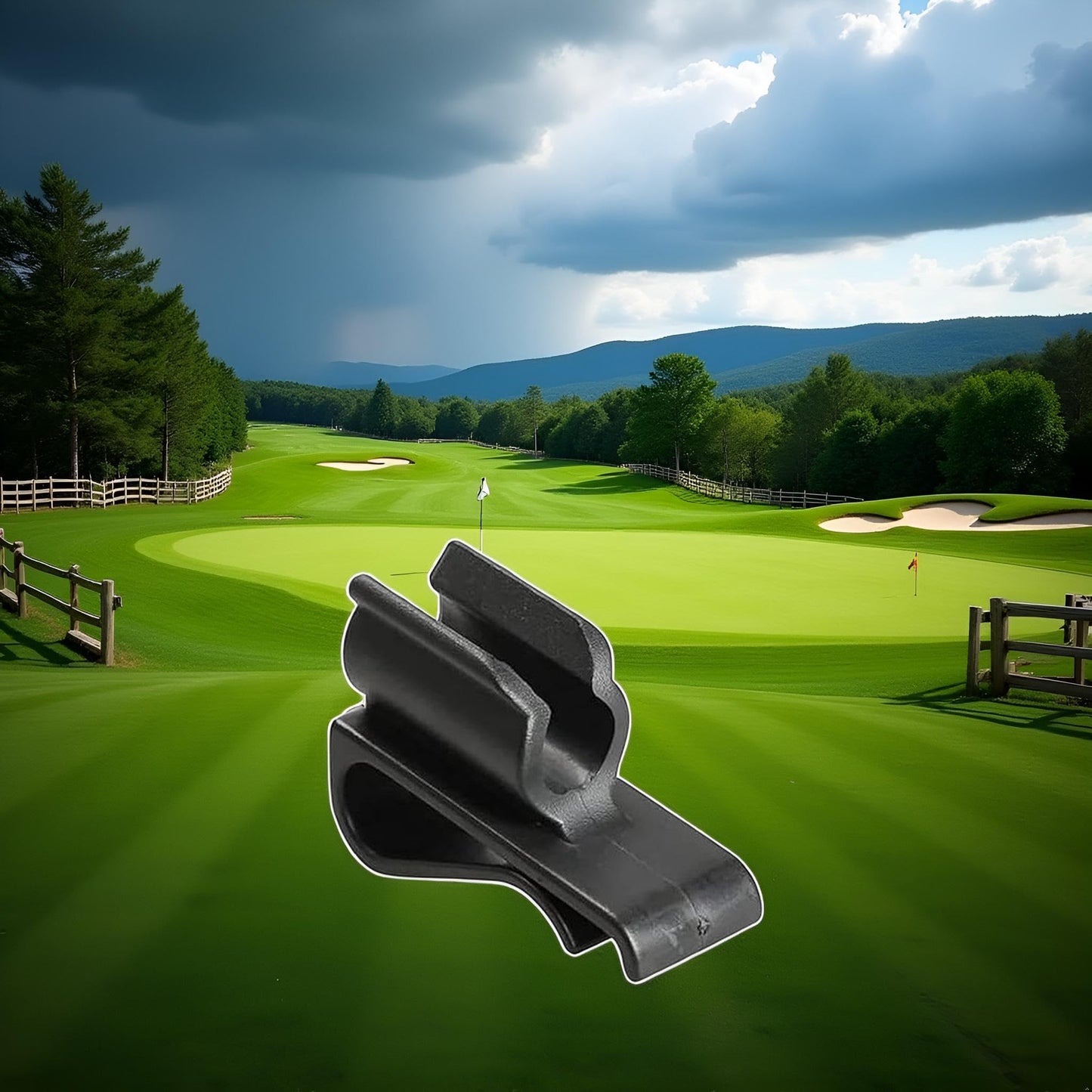 Jinshining 2 Pcs Black Golf Putter Clip,Convenient Putter Holder for Golf Bags Easy to Attach Putter Clamp Organizer Keep Your Putter Handy on The Course,Golf Club Bag Accessories
