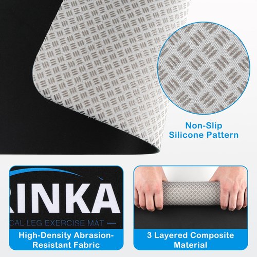 Non-Slip Workout Mat for Under Desk Ellipticals, Ellipse Leg Exerciser Machine Mat, Suitable for Electric Seated Foot Pedal Exerciser, Enhanced Stability & Floor Protection