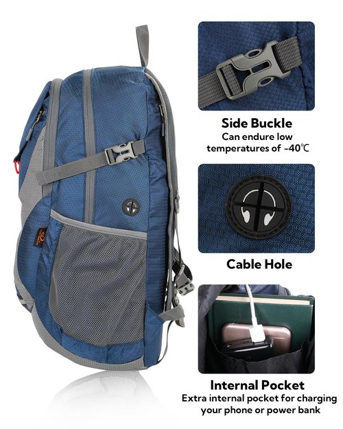 WATERFLY Lightweight Packable Hiking Backpack: 30L Foldable Travel Daypack Ultralight Camping Day Pack for Woman Man