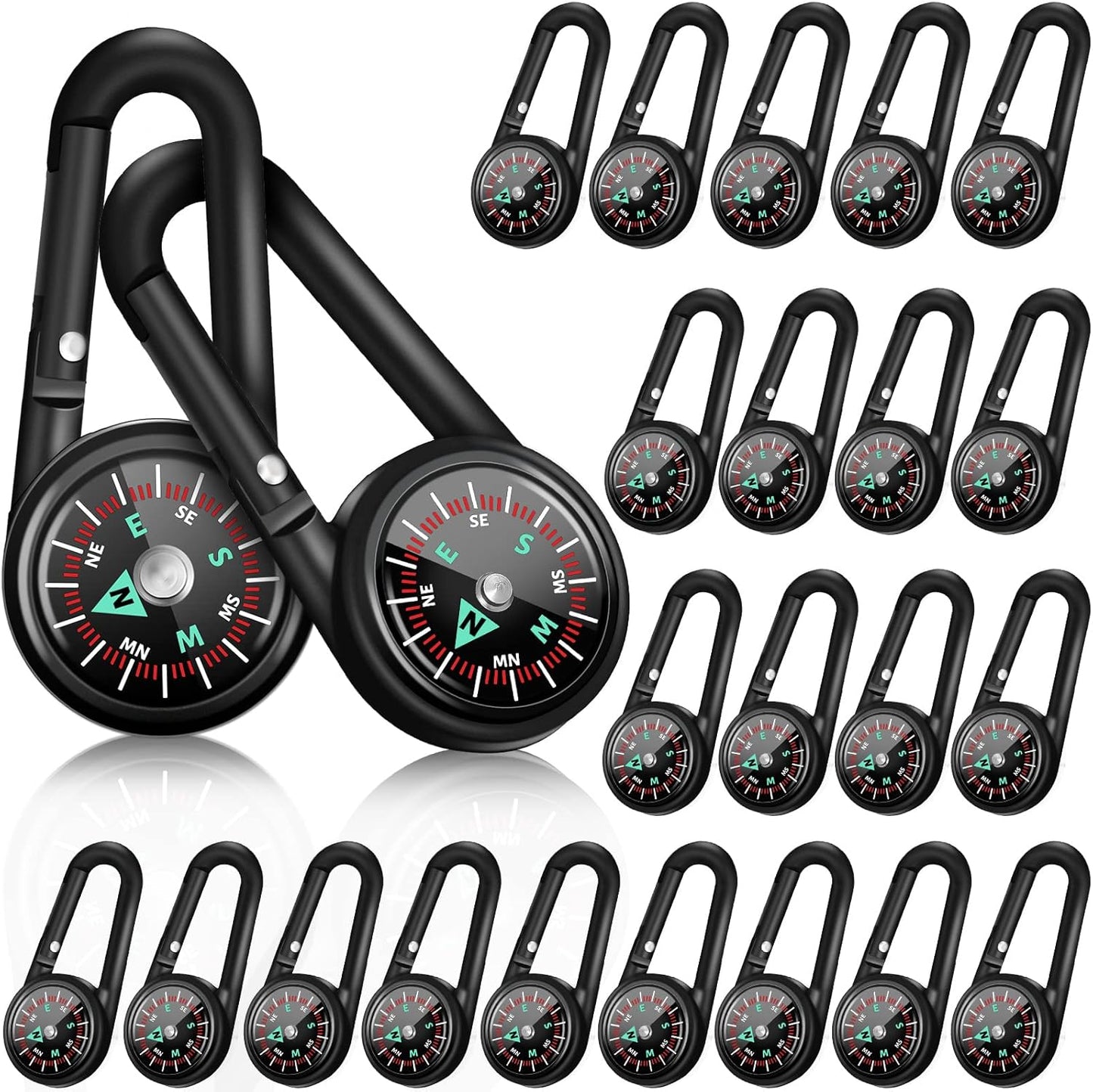 Kanayu Magnetic Compass Keychain Small Pocket Mini Compass Survival Hiking for Adults Camping Backpacking Accessory