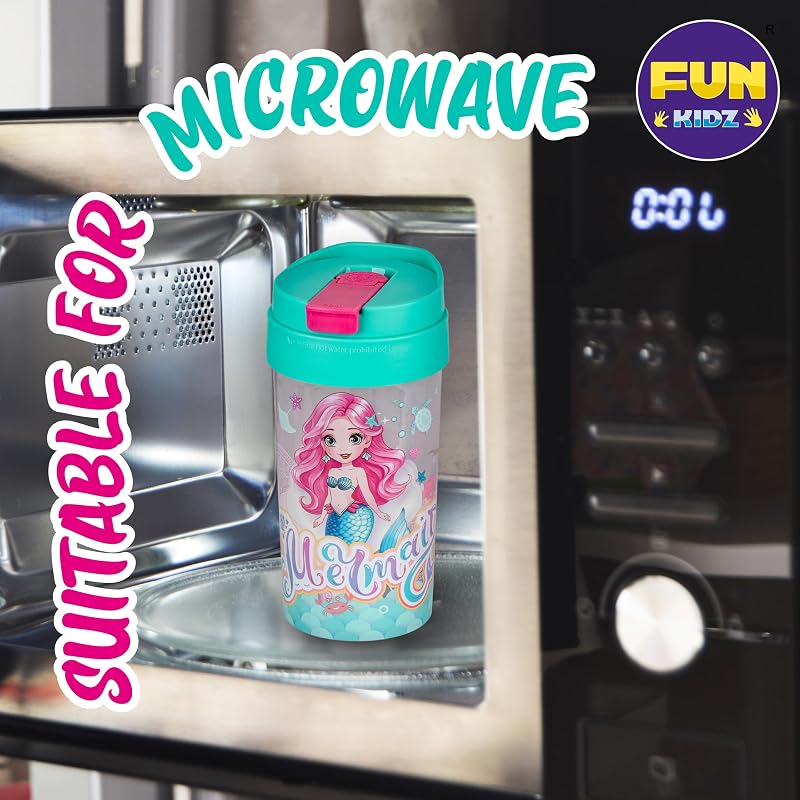 17oz Mermaid Themed Water Bottle with Silicone Straw, Leak-Proof Cap, BPA Free, Kid Safety Design