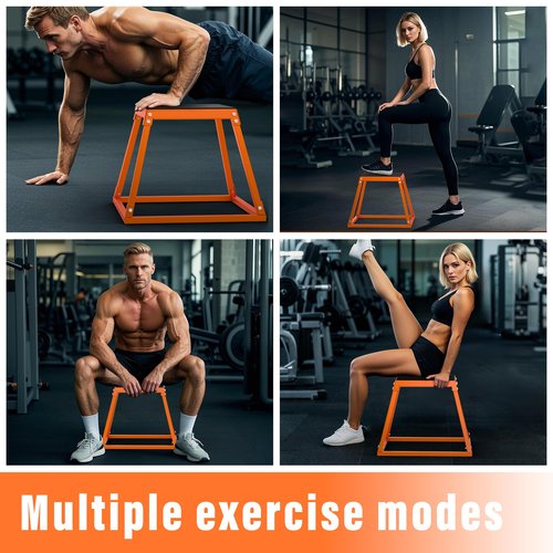 Plyometric Jumping Box,24"Metal Plyo Box,Plyometric Platform with Non-slip rubber layer,Step Up Box for Workout for HIIT,MMA,Crossfit,Exercise,Fitness,Strength training,Exercise,Multiple Sizes