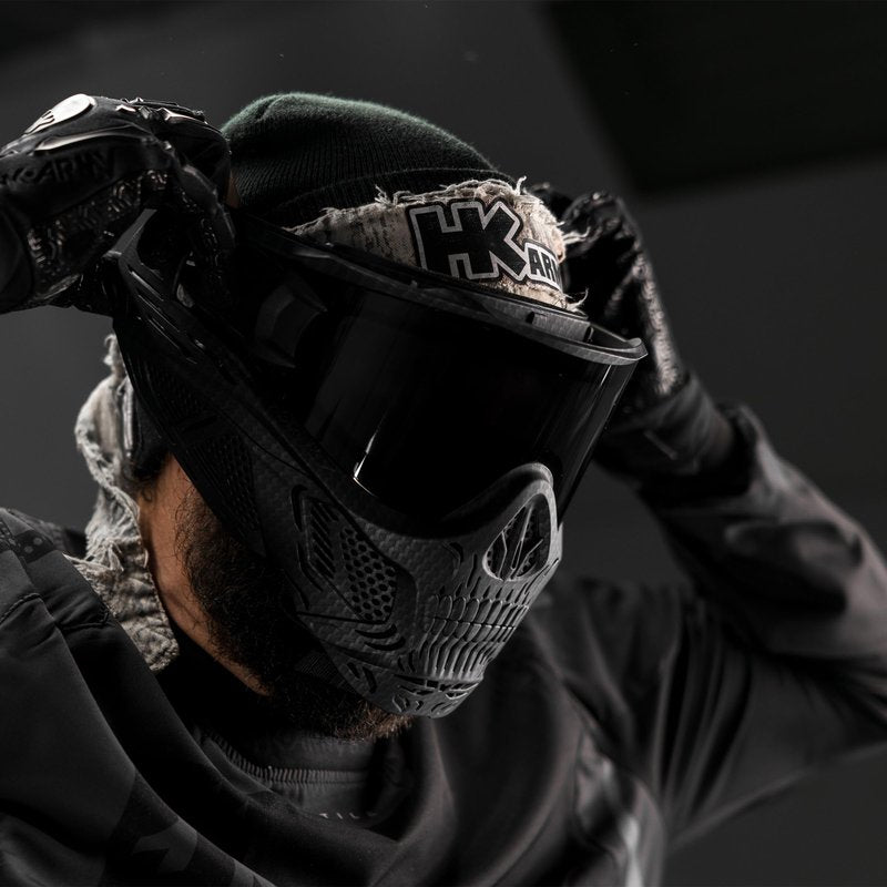 HK Army HSTL Skull Paintball Goggle/Airsoft Mask (Carbon Fiber, Smoke)