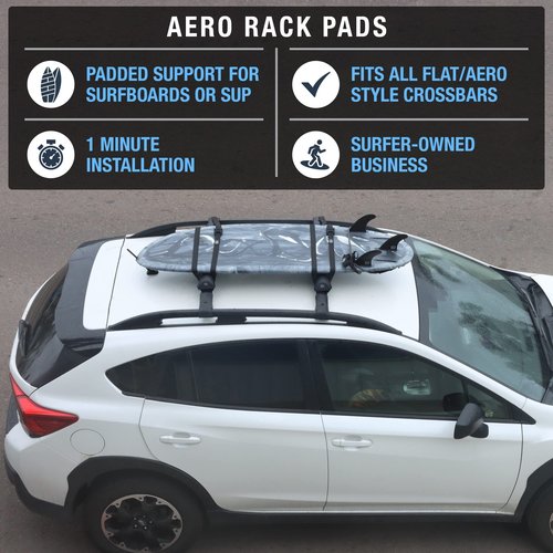 Ho Stevie! Surfboard/SUP Aero Roof Rack Pads (Set of 2 Pads, 28" or 17") for Cars with Crossbars (28")