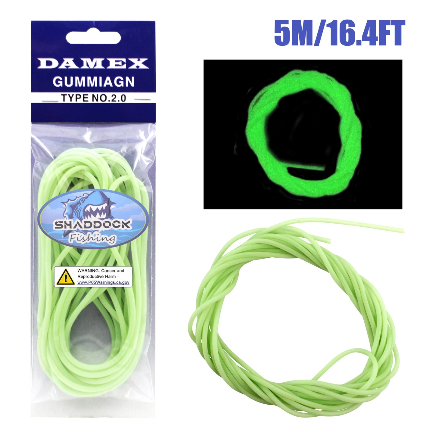 16.4ft Fishing Glow Tube, Green Luminous Deep Sea Soft Plastic Tube Gear for Night Fishing Deep Drop Rig
