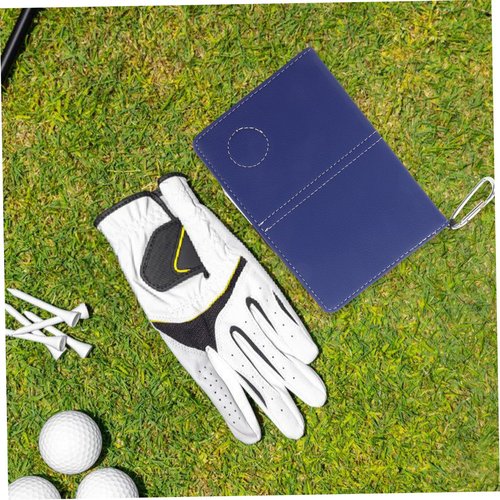 POPETPOP 1set Pu Leather Golf Scorebook with Pencil Stylish Golf Score Keeper Portable Score Card Holder for Course Practice Ranges Elegant Design for Enthusiasts