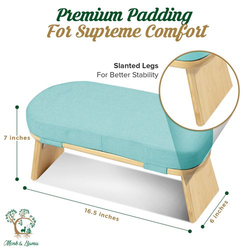 Monk & Llama Meditation Bench - Foldable, Ergonomic, Bamboo Kneeling Stool with Extra Comfortable Cushion ??Perfect Seiza Bench Meditation Stool Chair for Prayer & Travel - Deeper & Enjoyable Sessions