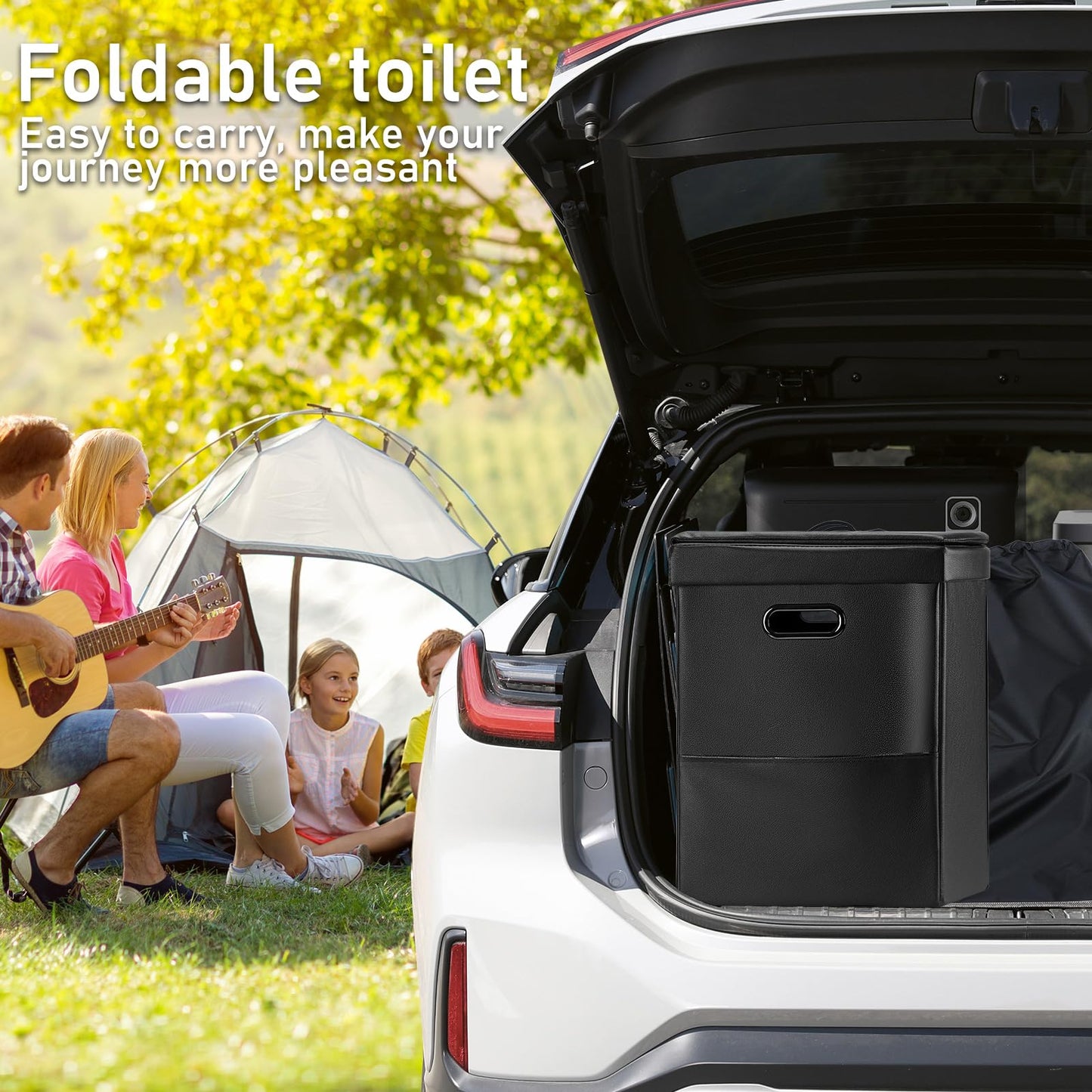 HYQWEPZ Portable Toilet for Adults,XL, 16.5 inch Camping Toilet with Flap and Handbag Super Stool Portable Travel Floating Toilet, Mobile Toilet for Hiking, Traveling, Camping, car and Driver
