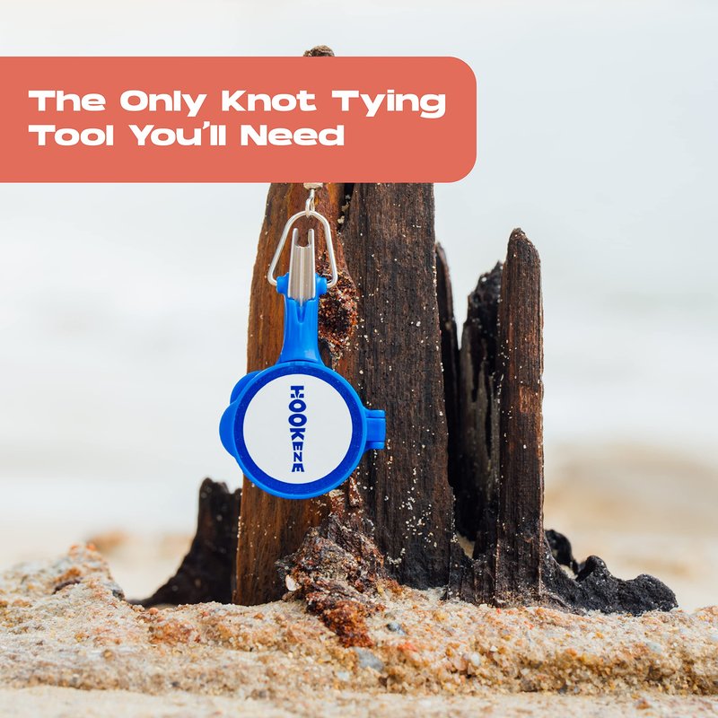 HOOK-EZE New All in One Nail Knot Tying Tool | Pack of 2 | Protect from Fish Hooks | Tie Fishing Knots Easily | Cool Gadgets | Ice & Fly Fishing Gifts & Accessories for Beginner Anglers - Blue