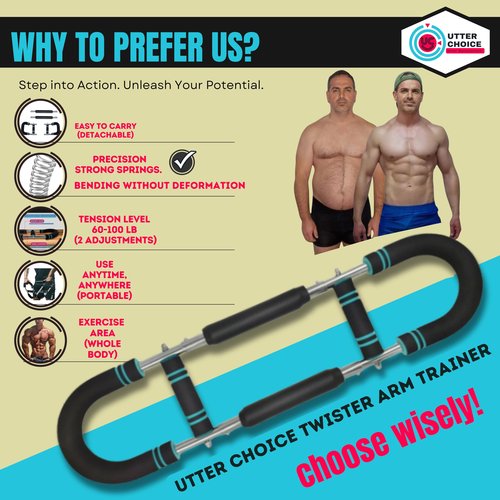Gorilla Bar Twister Arm & Chest Trainer for Men β Adjustable 60-100lb Chest Strengthen Device, Portable Arm & Chest Muscle Strength Trainer,