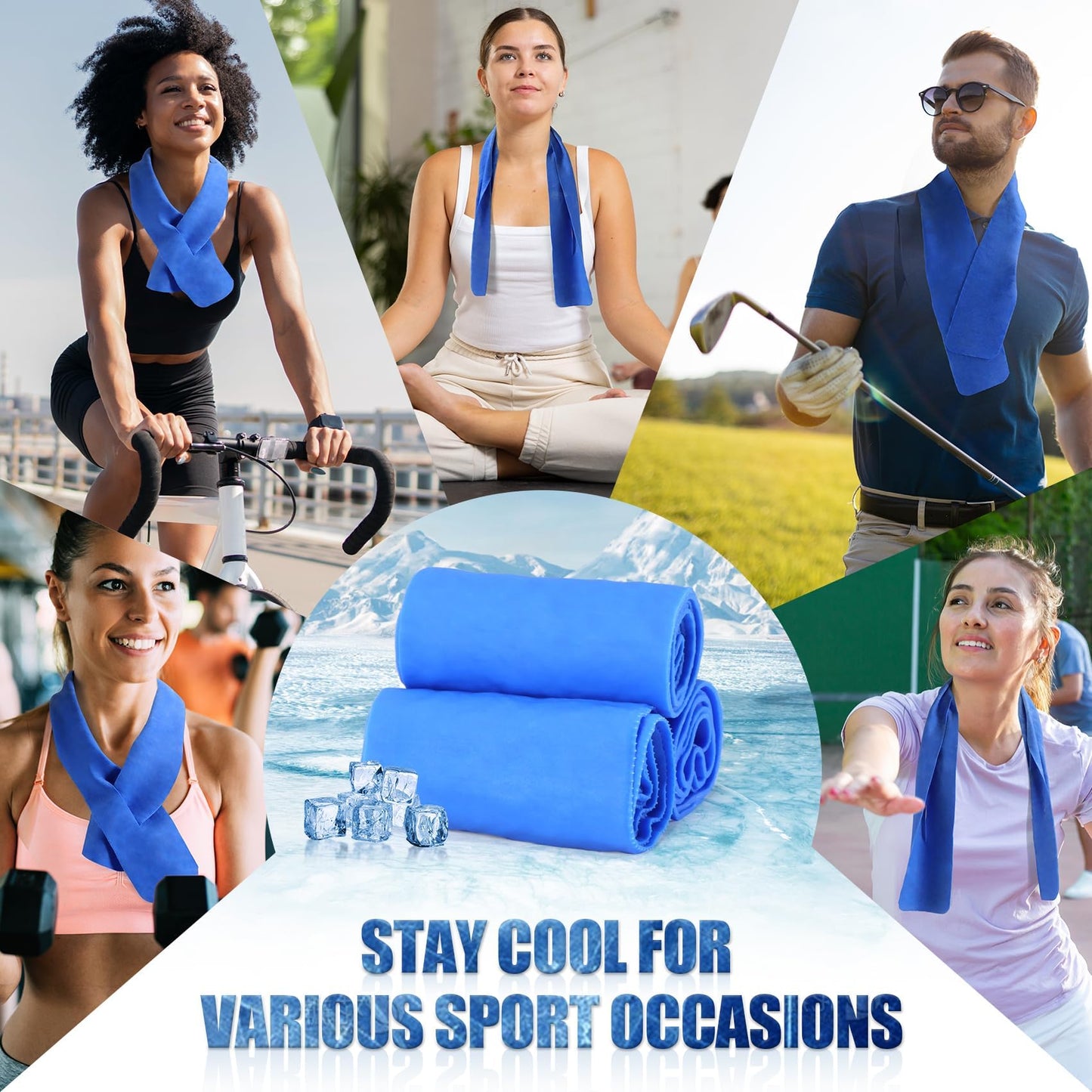 3 Pack Lengthened PVA Cooling Towels for Neck and Face,Instant Ice Cooling Neck Wraps with UPF 50+,Cooling Rags Long-Lasting for Hot Weather,Mini Neck Coolers for Summer Heat