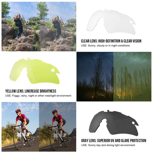 1TG Tactical Safety Shooting Glasses - Anti-Fog Tactical Goggles with 3 Lens & Hard Case, Impact-Resistant Protective Eyewear