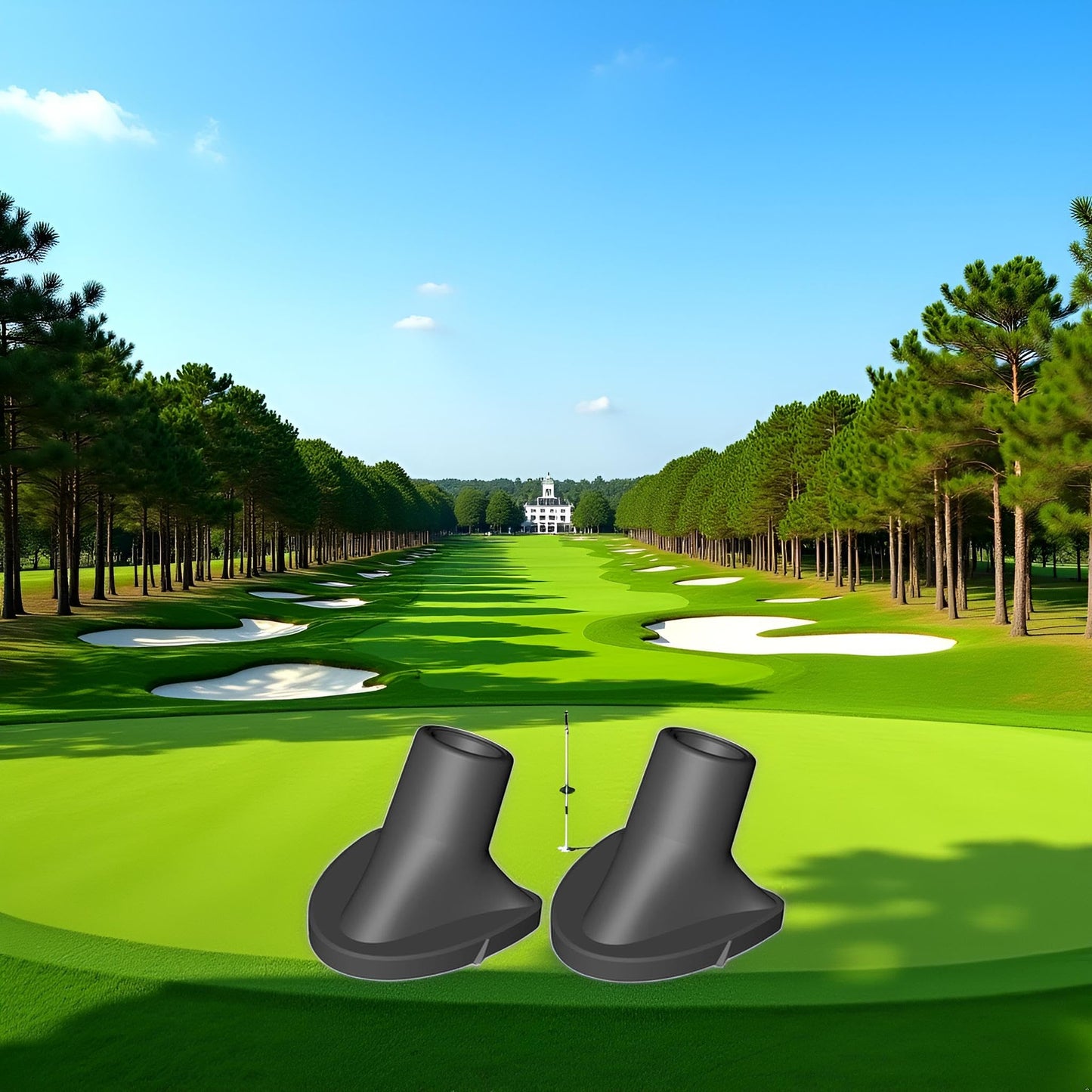2 Pieces Black Golf Bag Stand Feet Replacement, Rubber Grip, Easy Install,Wear-Resistent Golf Bag Rubber Feet Replacement, Golf Club Bag Accessories