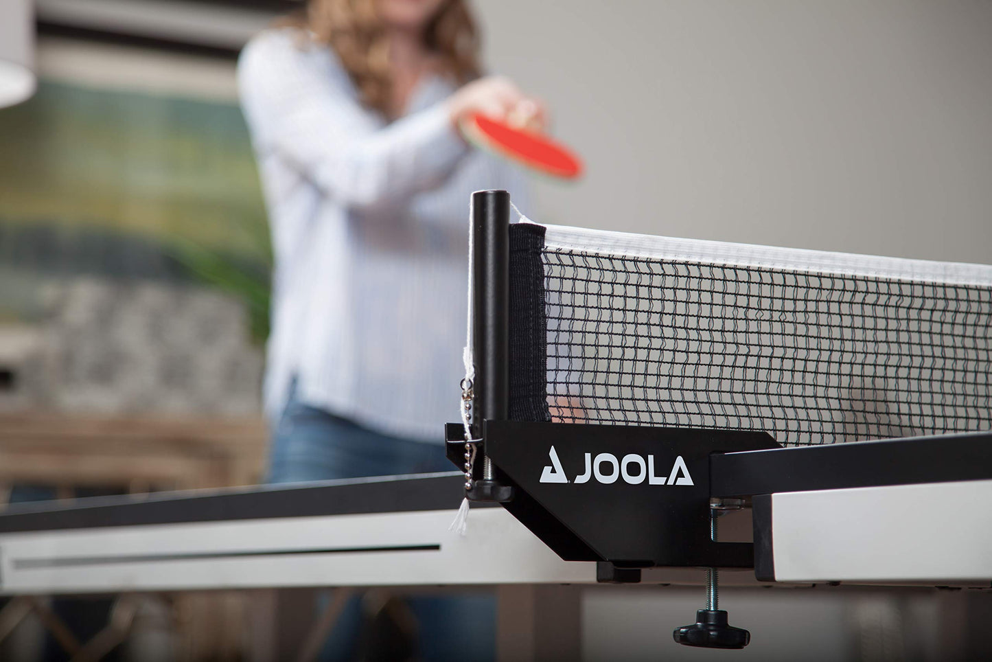 JOOLA Rally TL Professional MDF Indoor Ping Pong Table w/ Quick Clamp Table Tennis Net & Post Set - 10 Minute Easy Assembly - Corner Ball Holders - Tournament Quality - Includes Playback Mode