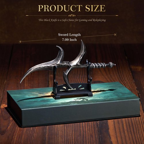 JHCPKS Elden Rings Black Blade,7.09 Inch Metal Craft Equal Scale Reduced Model, Best Choice of Collection Lovers, Exquisite Ornament for Computer Desk, Good Gift for Him/Her