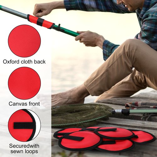 YBEATY 6 Pcs Fishing Lure Covers Rod Armour Bait Shield Wrap Hook Gloves Storage Protectors Pole Sleeve Guard Essential Fishermen Fishing Safe Gear Accessories (Red)