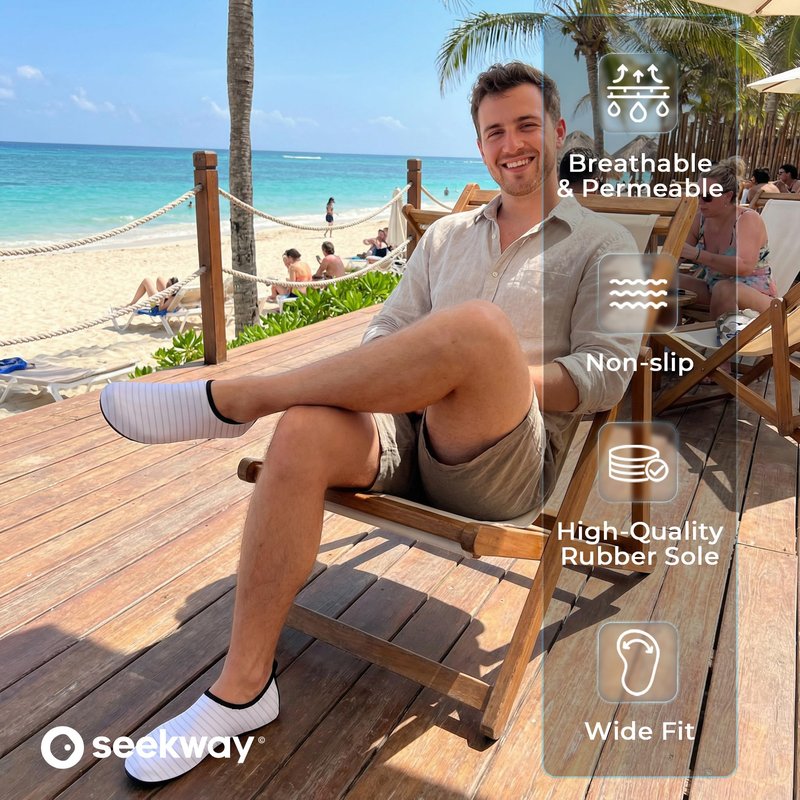 SEEKWAY Water Shoes Barefoot Aqua Socks Quick-Dry Non Slip Shoes for Beach Swim Pool River Boating Surf Women Men SK002