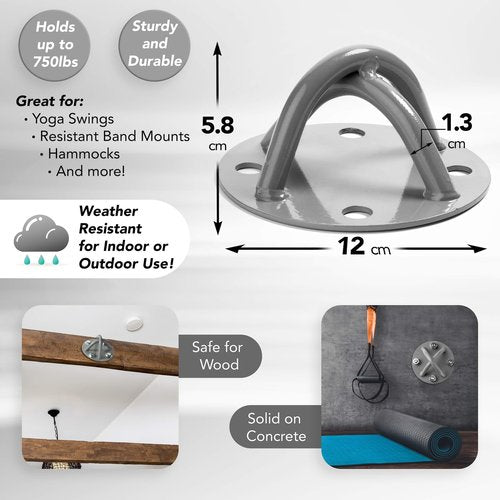 LSR LORESO Training Anchor Mount Hook for Suspention-Trainer Straps, Ceiling Mount Bracket for Yoga Swing Trapeze Hammock, TRX Suspension Straps, Boxing Punching Bags & Battle Ropes