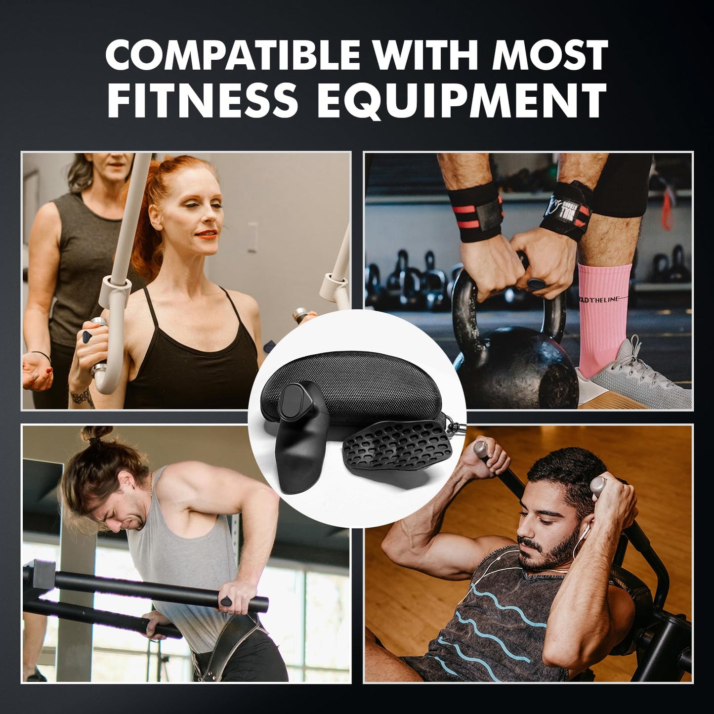2Pcs Weight Lifting Grips for Men Women Deadlifts, Ergonomics Workout Rubber Fingerless Gym Grips, Palm Protection for Exercise Bodybuilding, Exercise, Weight Lifting, Dumbbell