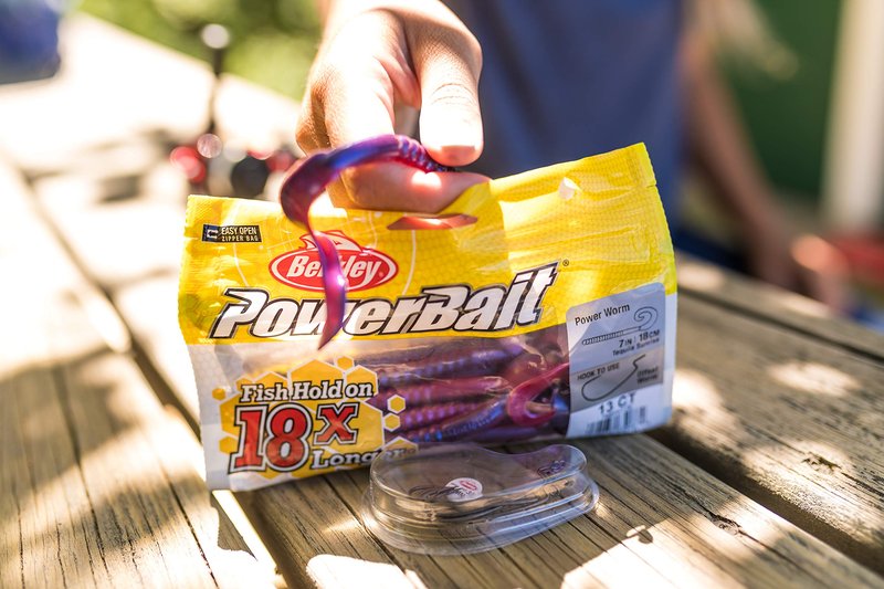 Berkley PowerBait® Power Worm Fishing Bait, Black Blue Fleck, 7in | 18cm, Irresistible Flavor, Classic Curly Tail Worm Profile, Ideal for Spring, Summer and Fall Fishing