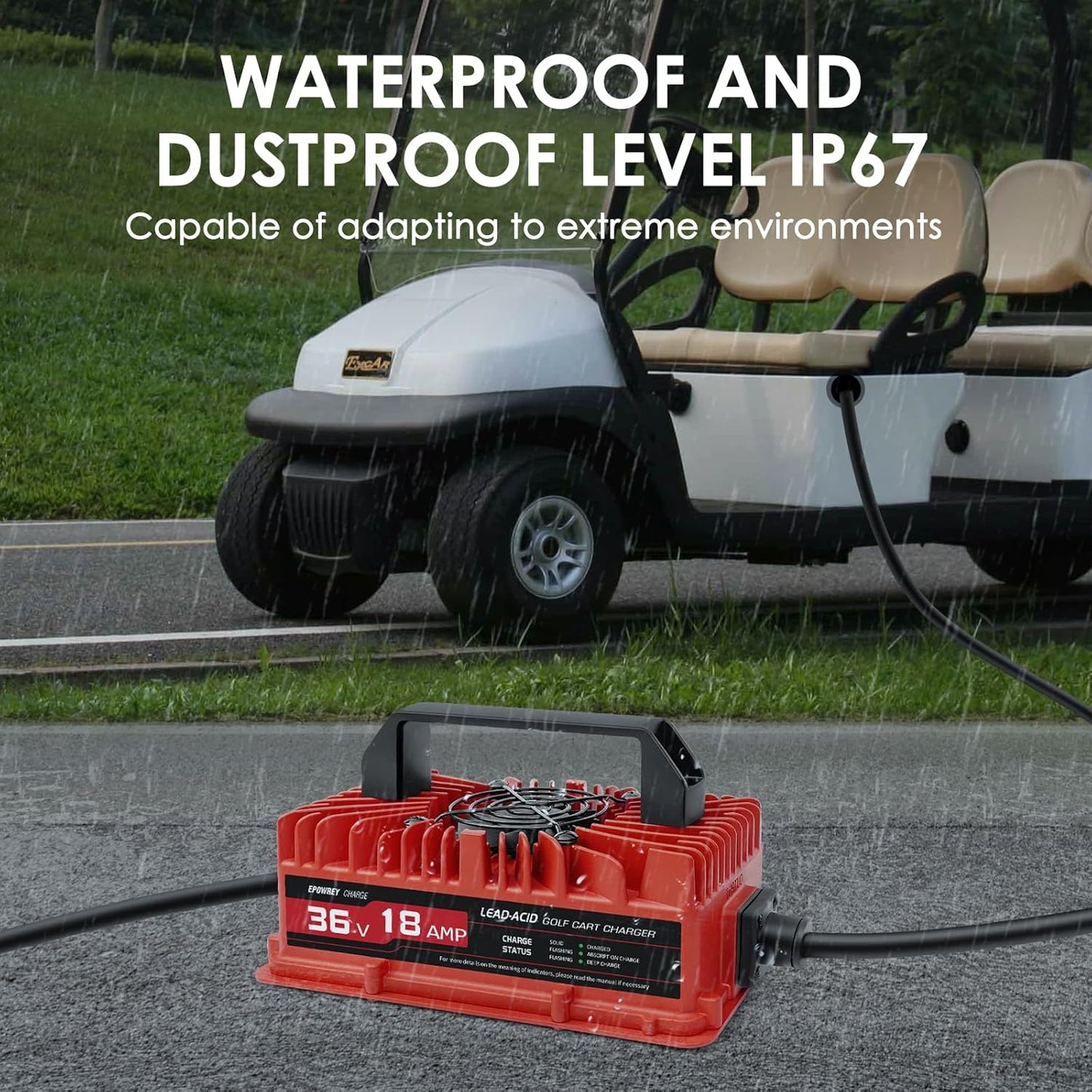 18 AMP 36 Volt Golf Cart Battery Charger for EZGO TXT with D Style Plug