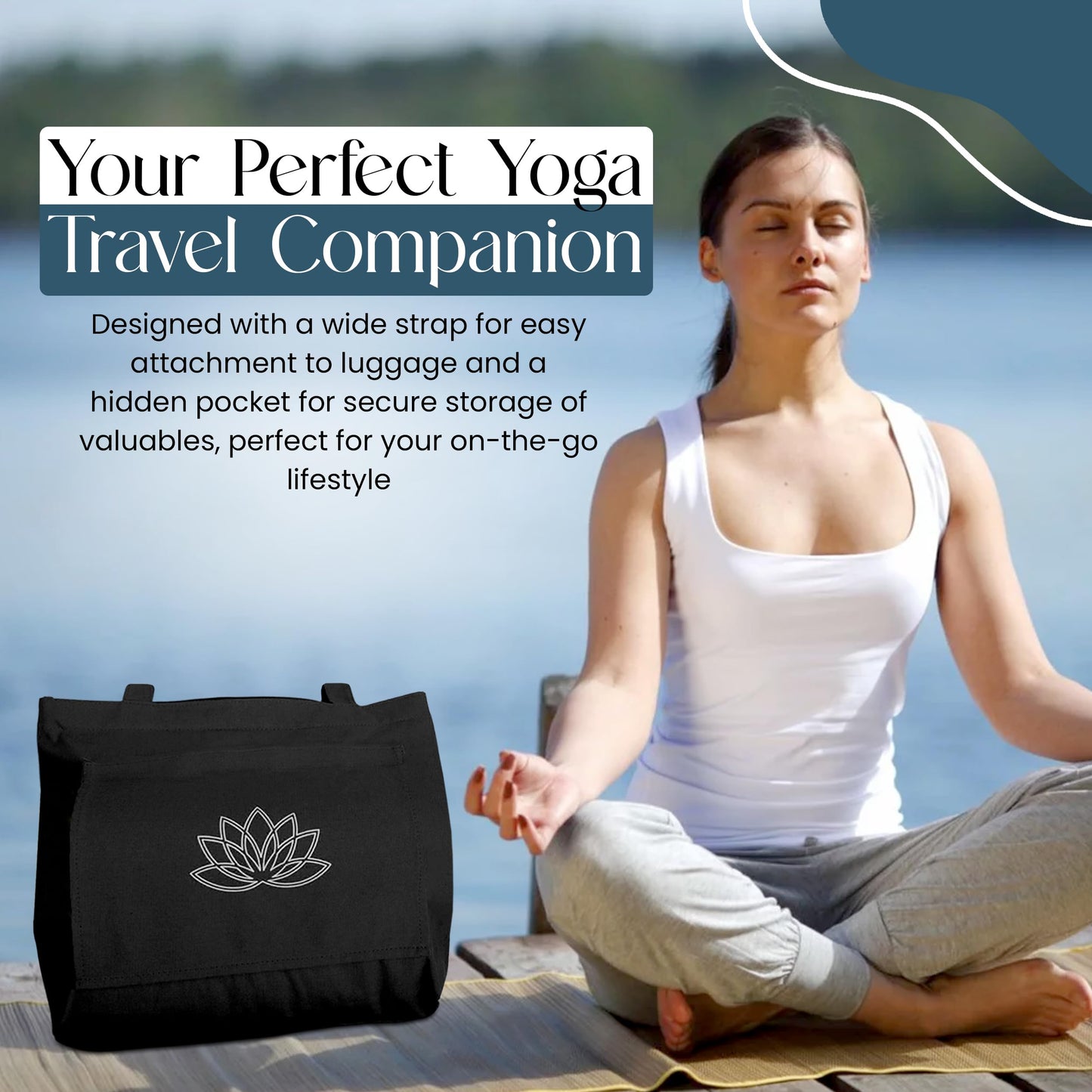 Hygge Beaute Yoga Mat Bag Carrier - Yoga Mat Carrier - Women's Yoga Bag and Workout Tote - Gym Yoga Mat Bag for Accessories and Gear - Gym Mat Holder Tote Bag (17"x13.75"x5")
