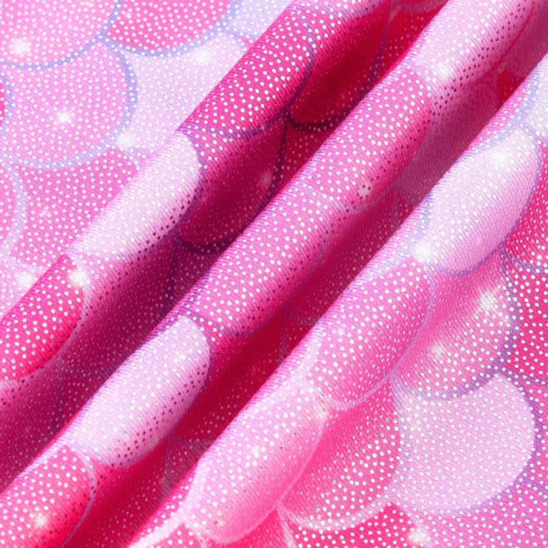 HOZIY Girls Gymnastics Leotards 5t Size 5-6 Years Kids Tumbling Outfit Biketard Dance Clothes with Shorts Sparkly Shiny Glitter Sparkle Pink Mermaid