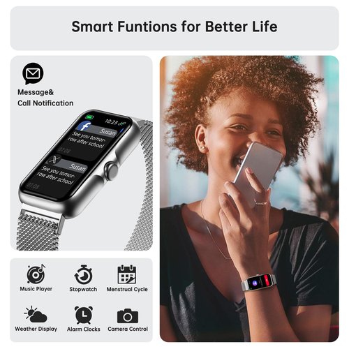 Sunorshop Health Fitness Tracker, Smart Watch with 24/7 Heart Rate and Blood Oxygen Monitor, Sleep Tracker with IP68 Waterproof, Activity Tracker Pedometer Step Counter for Women Men