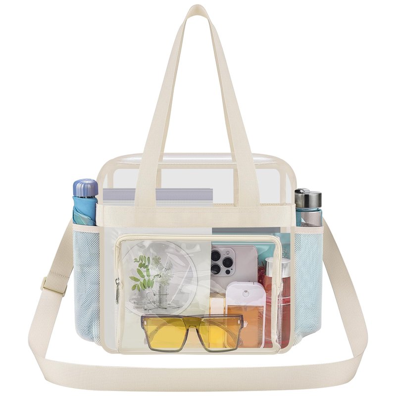 Oraben Clear Bags Stadium Approved Clear Tote Bag with Zipper Closure Crossbody Messenger Shoulder Bag with Adjustable Strap