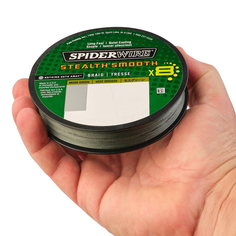 SpiderWire Stealth® Smooth Superline, Moss Green, 30lb | 13.6kg, 200yd | 182m Braided Fishing Line, Suitable for Freshwater Environments