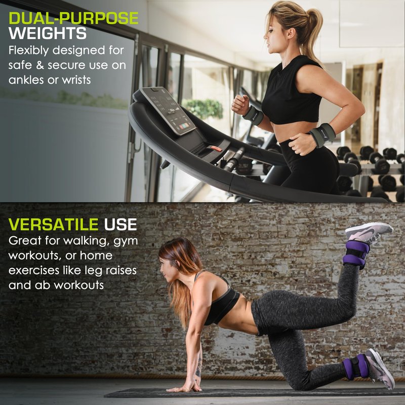 ProsourceFit Ankle, Wrist, Arm, and Leg Weights for Men and Women, Set of 1lb each, Green