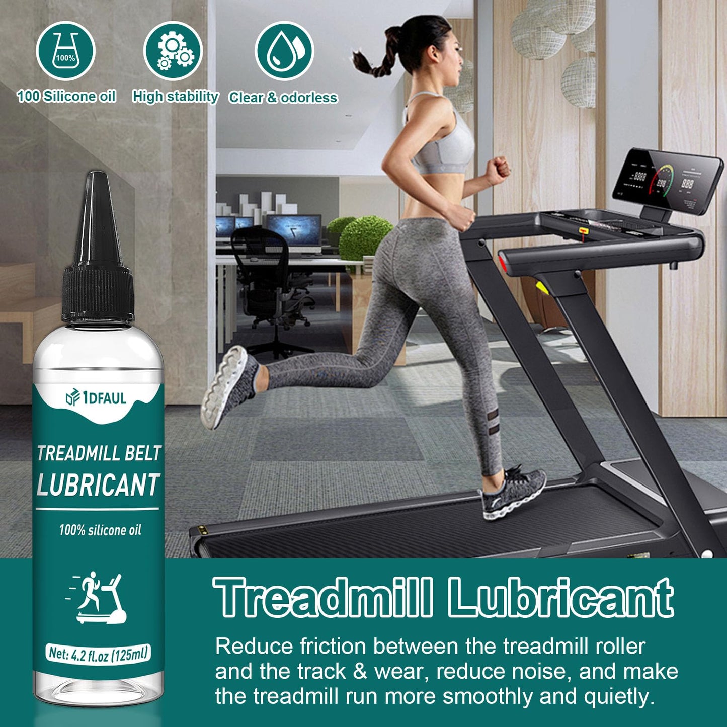 1DFAUL Treadmill Lubricant for Belt, 250ml Silicone Treadmill Oil Belt Lubricant High Temperature Resistance, Reduces Friction, Noise & Wear, Suitable for Various Treadmills Models