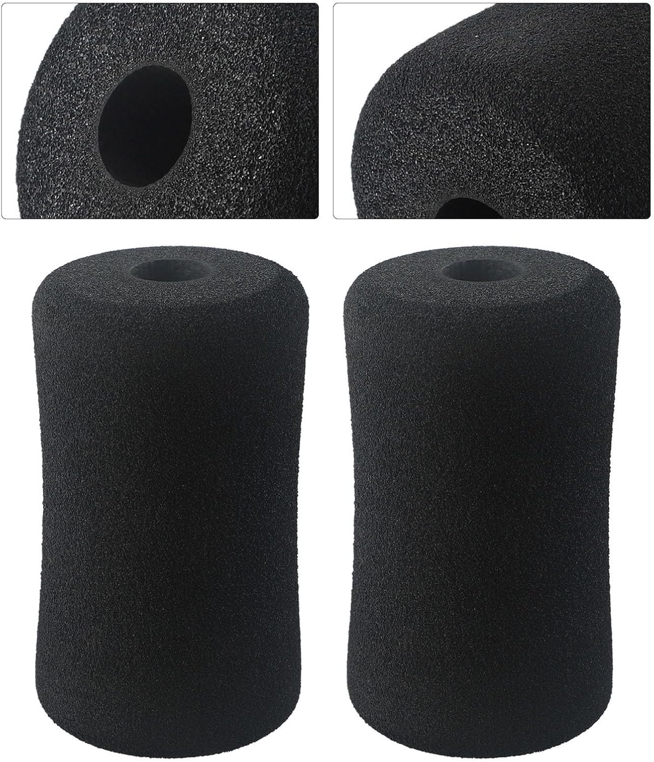 2 Piece Foam Foot Pads Rollers Replacement Kit for Weight Machines Leg Extension Home Gym Equipment High Density Comfortable Non-Deforming 5.12 Inch Black Exercise Accessories(20 * 70 * 120mm)