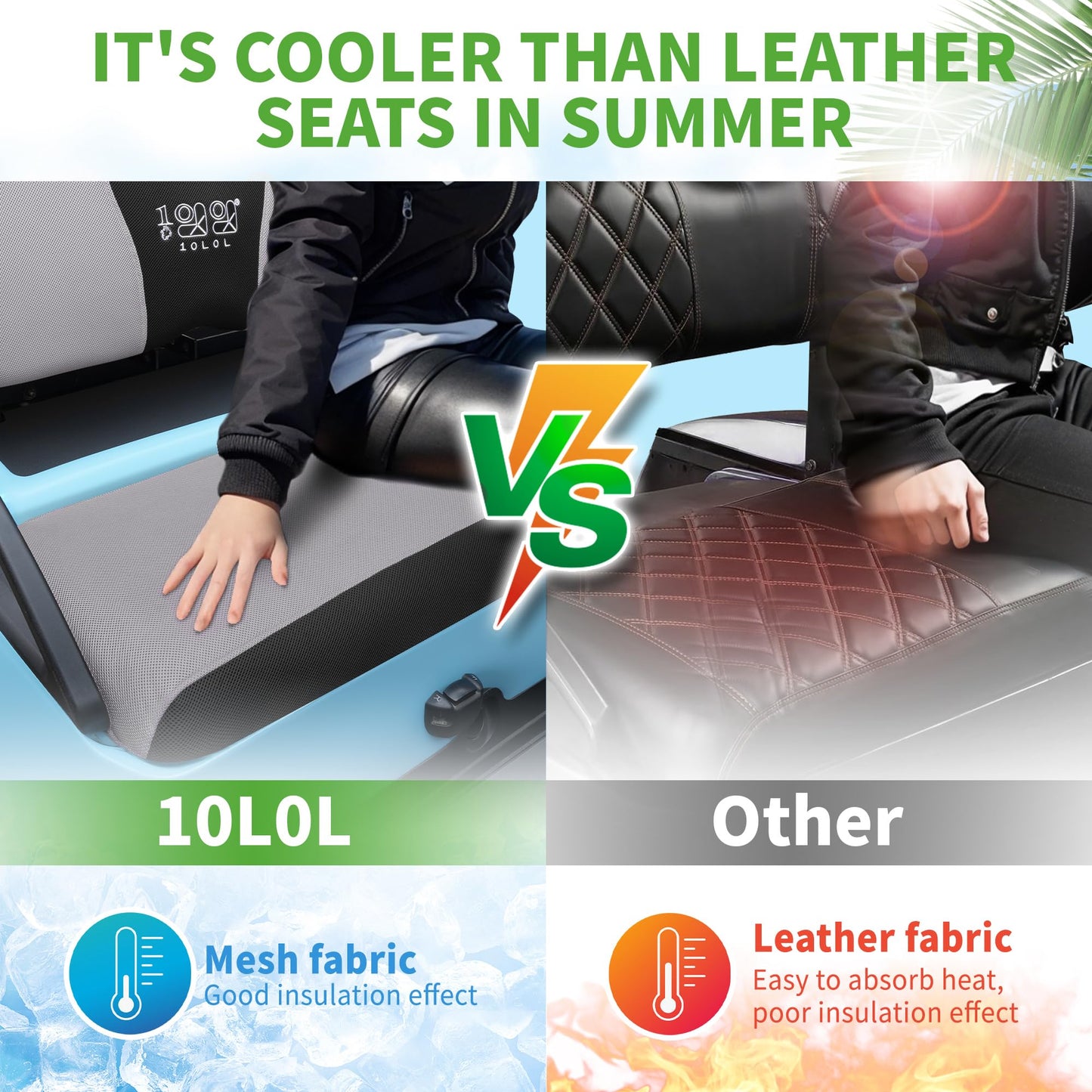 10L0L Elastic Golf Cart Seat Covers for Yamaha Club Car Precedent and Most Original Front Seat, Sandwich Material, A Perfect Balance of Warmth in Winter and Cooling in Summer