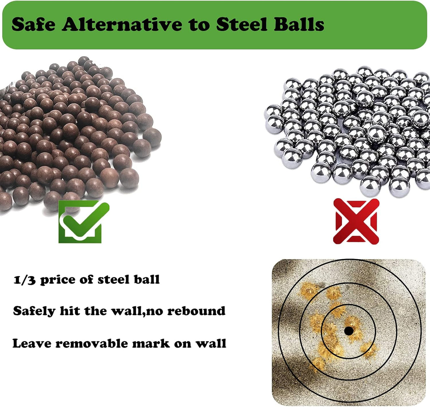1/2 Inch Slingshot Ammo, 1000pcs Extra Large Magnetic Biodegradable Clay Sling Shot Ammo Ball 0.50" Caliber (12mm - 13mm) for Hunting and Target Practice