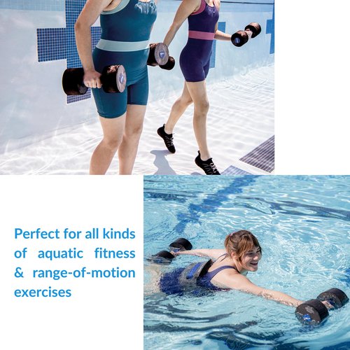 Sporti Aquatic Fitness Medium Dumbbells Water Weights - Black