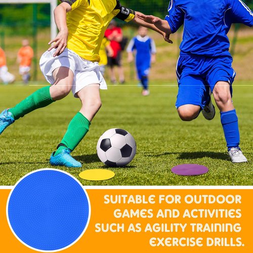 Haull 60 Pcs Spot Markers Floor Spots with Bag Non Slip Vinyl Poly Dots for Gym Floor Basketball Football Soccer Sports Speed Agility Training Gym Dance Classroom(6 Inch)