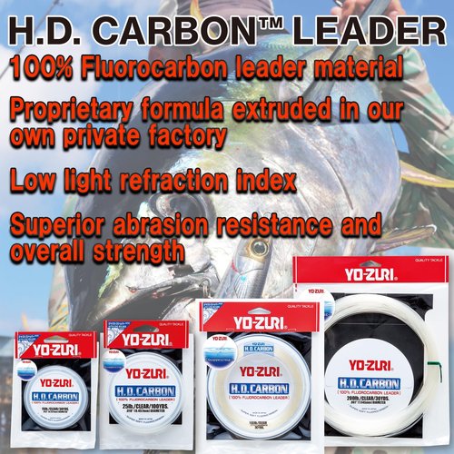 Yo-Zuri H.D. Carbon Fluorocarbon Leader Line, Clear, 30-Pound/30-Yard
